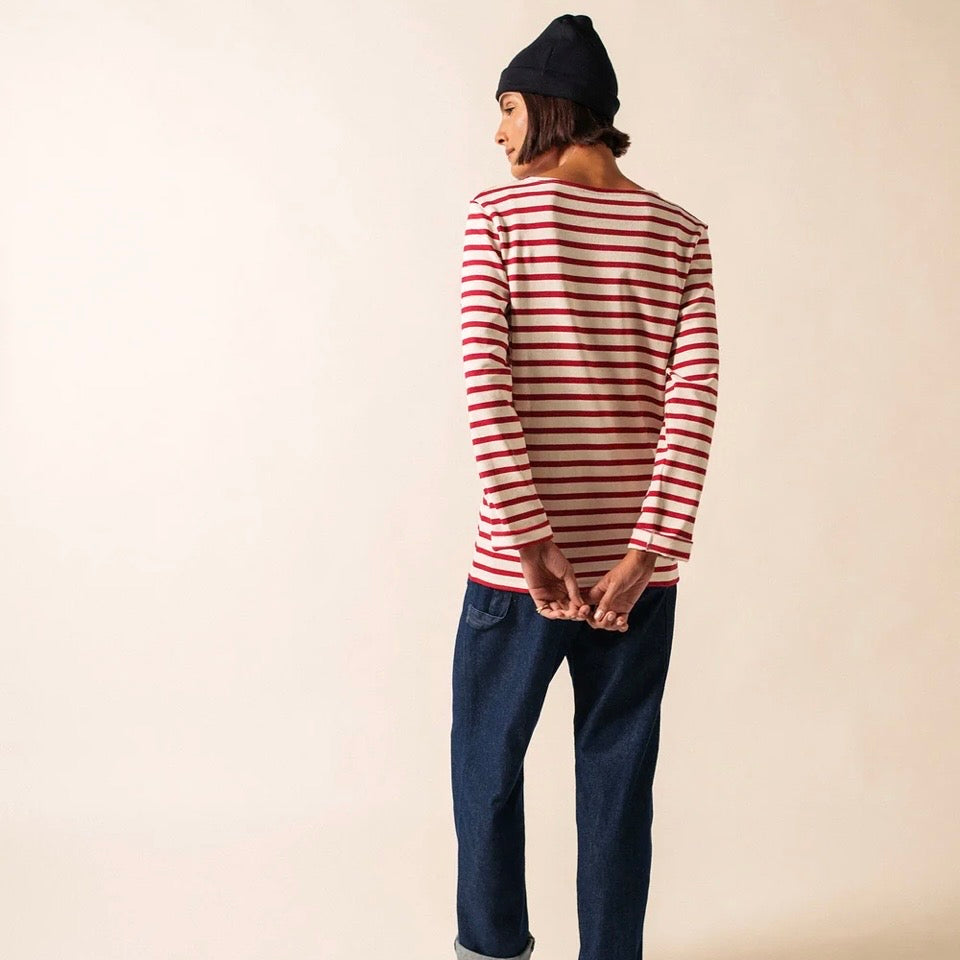Saint James Meridian Breton striped Top Ecru/Persan