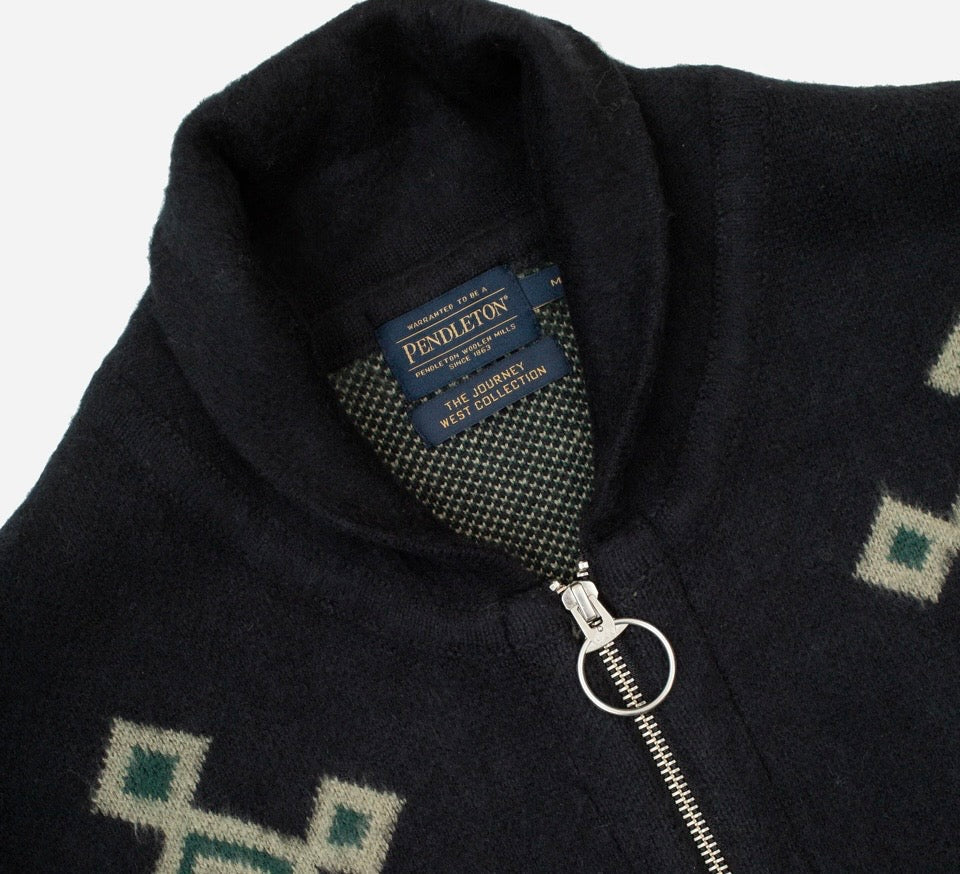 Pendleton Jacquard Motif Zip up Cardigan – fulminemercantileco Pendleton Jacquard Motif Zip up Cardigan – fulminemercantileco