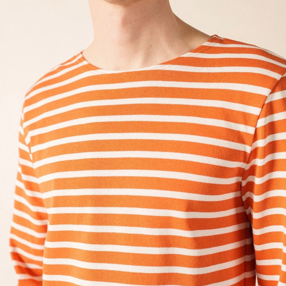 Saint James Meridian Striped Breton Top confit/ecume