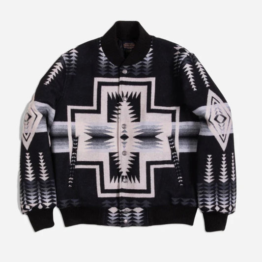 Pendleton Quilted Gorge Varsity Jacket - Harding Black