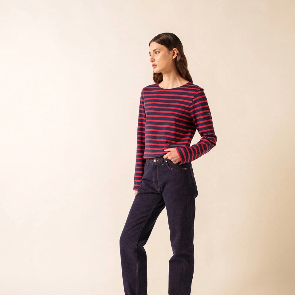 Saint James Meridian Breton Striped top Marine/Tulipe