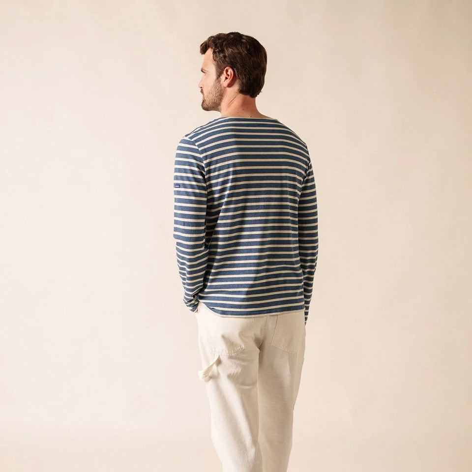 Saint James Minquiers Breton Striped Top Jean/Chanvre