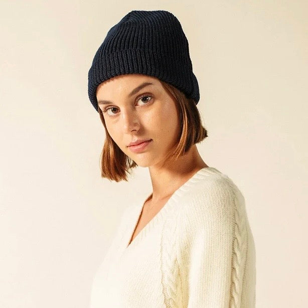 Saint James Perle Beanie Hat Marine