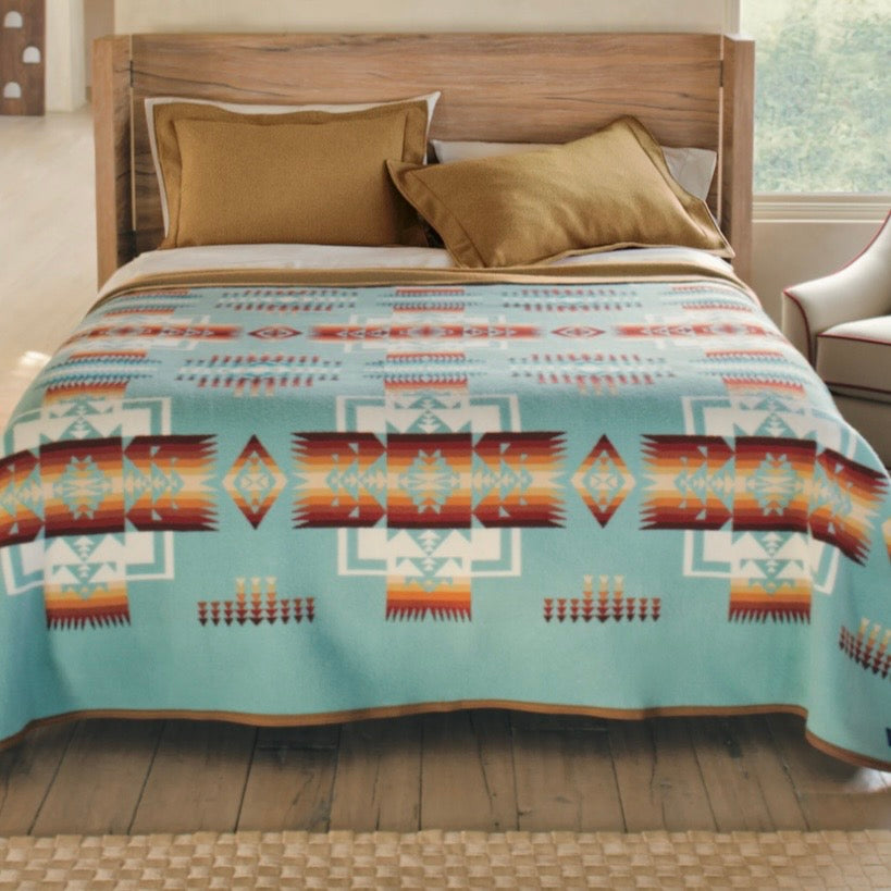 Pendleton Jacquard Blanket Chief Joseph - Turquoise