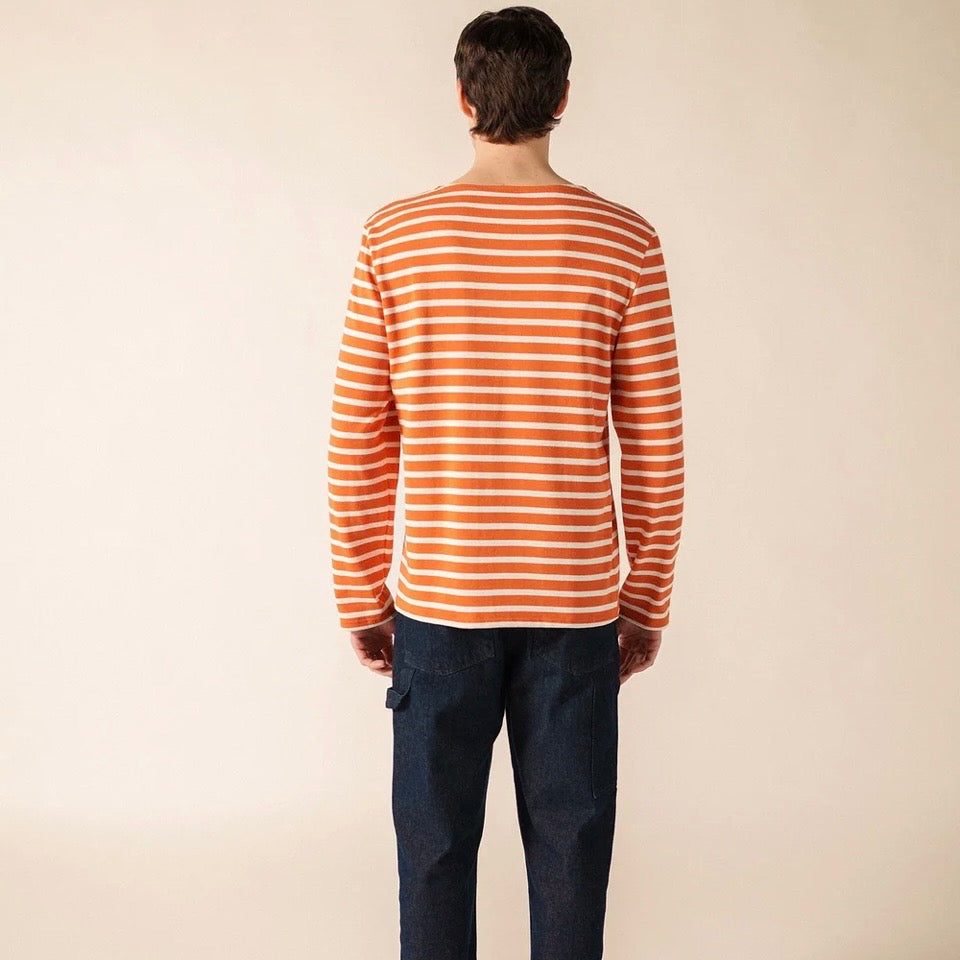 Saint James Meridian Striped Breton Top confit/ecume