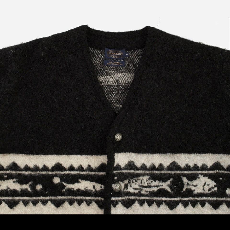Pendleton Mohair Cardigan- Salmon Falls Black