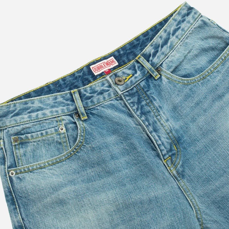 Dubbleware Selvedge denim work straight leg jeans - stonewash