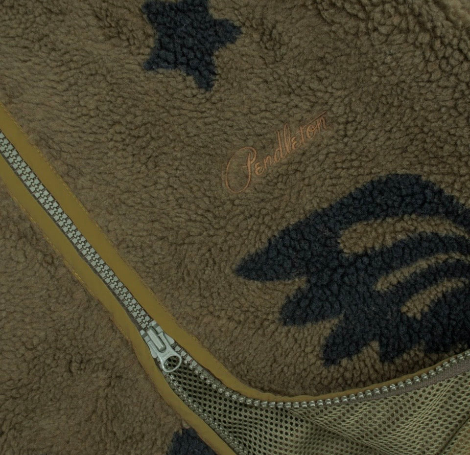 Pendleton jacquard Sherpa fleece jacket - star bird