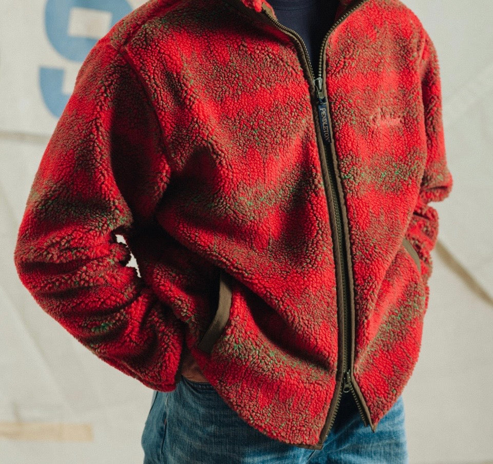 Pendleton jacquard Sherpa fleece jacket - skywalkers red