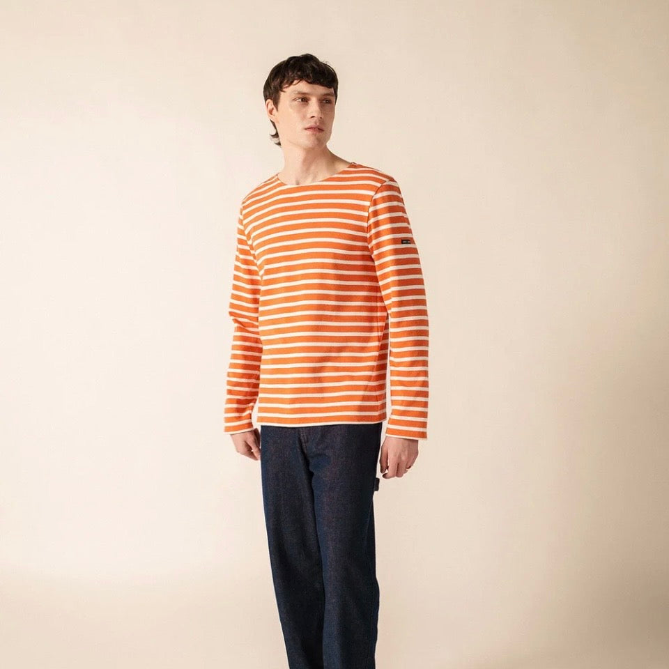 Saint James Meridian Striped Breton Top confit/ecume
