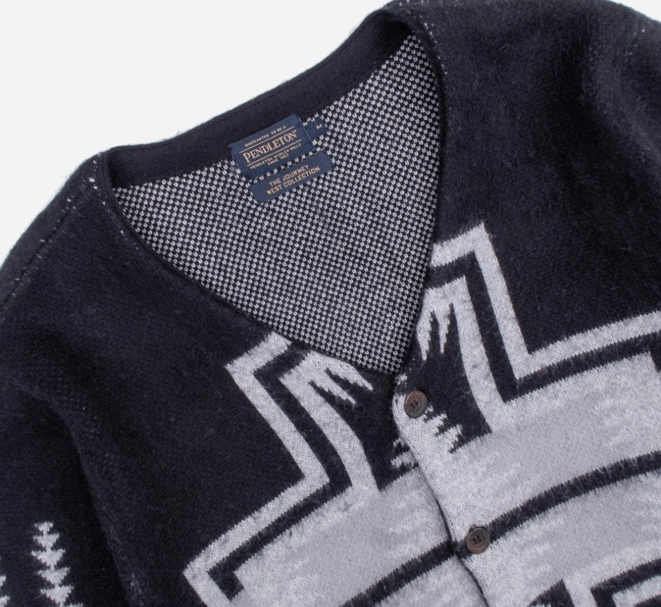 Pendleton Band Cardigan - black Harding