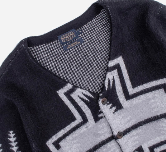 Pendleton Band Cardigan - black Harding
