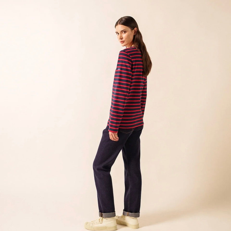 Saint James Meridian Breton Striped top Marine/Tulipe