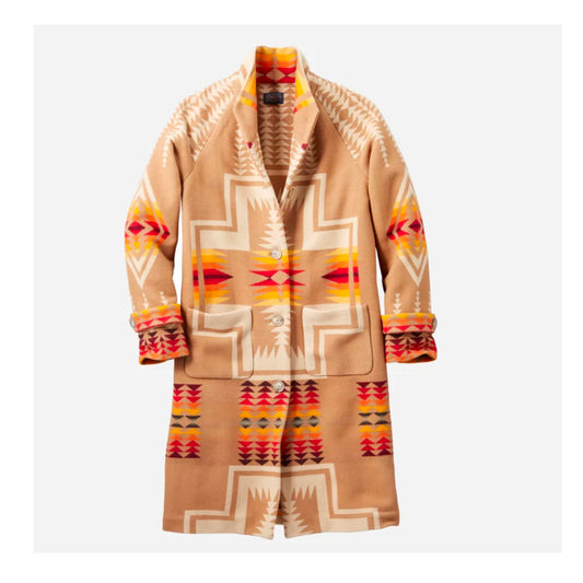 Pendleton Women’s 1930’s Archive Coat-Tan Harding Jacquard