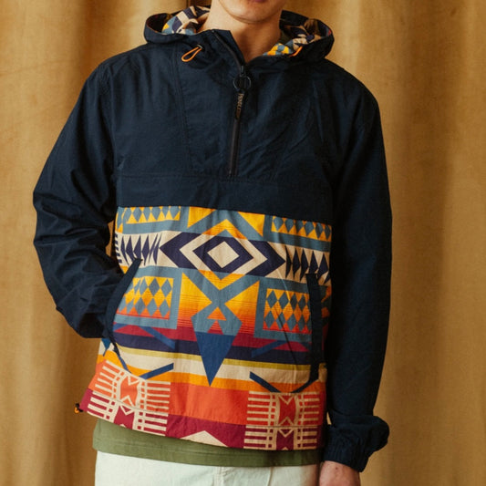 Pendleton Popover Anorak- Navy/Fire Legend