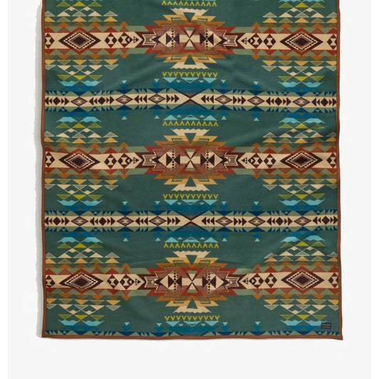 Pendleton jacquard unnapped robe wool blanket-highland peak balsam