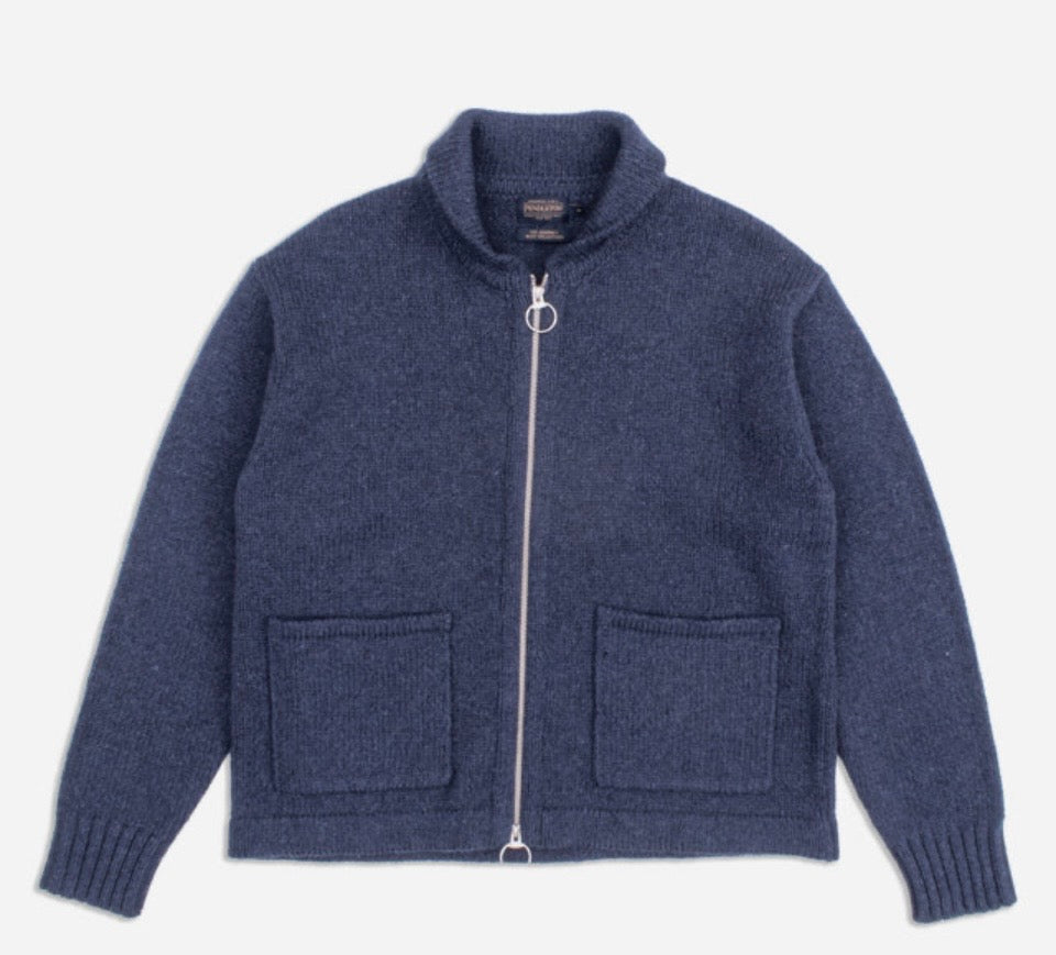 Pendleton Lambswool zip cardigan - Navy