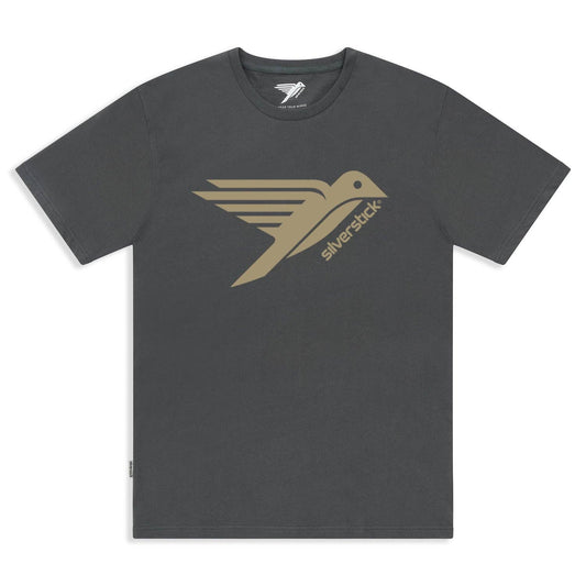 Original Logo Organic Cotton Tee: Gun Metal